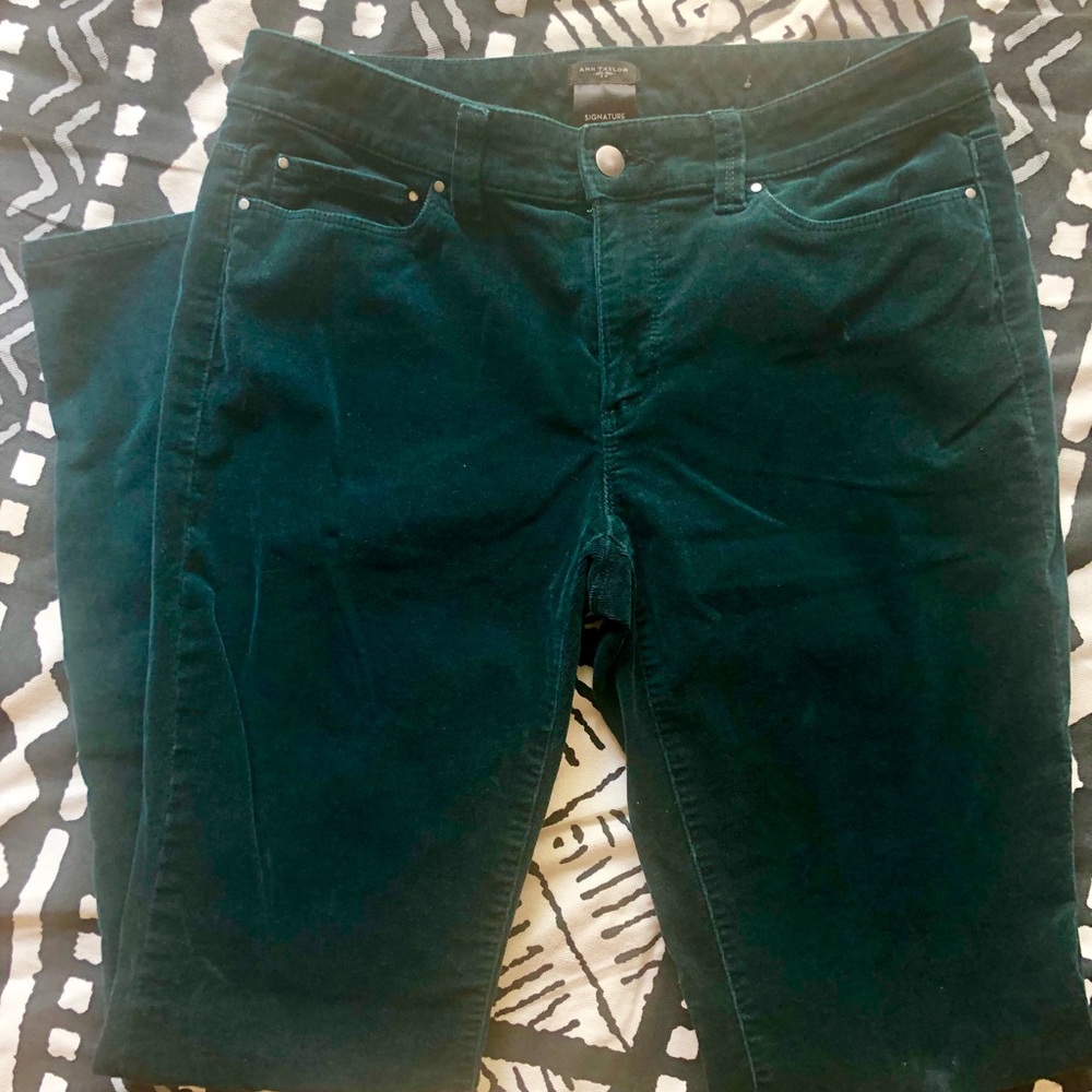 Ann Taylor Signature Corduroy Pant Hunter Green 6